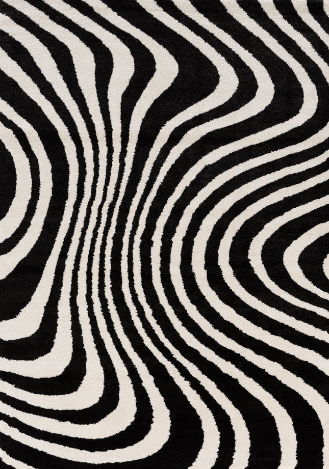 Joli Striped Black & White Rug