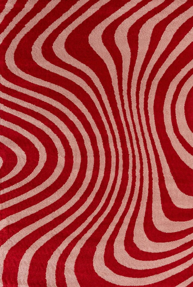 Joli Striped Red & Pink Rug