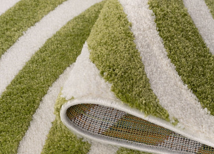 Joli Striped Green & White Rug