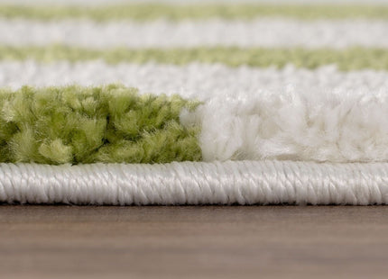 Joli Striped Green & White Rug