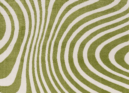 Joli Striped Green & White Rug