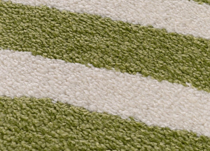 Joli Striped Green & White Rug