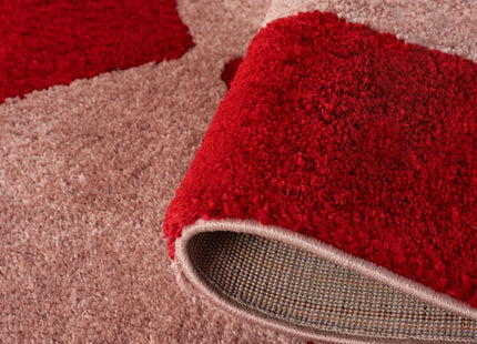 Joli Checkered Red & Pink Rug