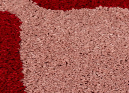Joli Checkered Red & Pink Rug
