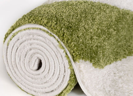 Joli Checkered Green & White Rug