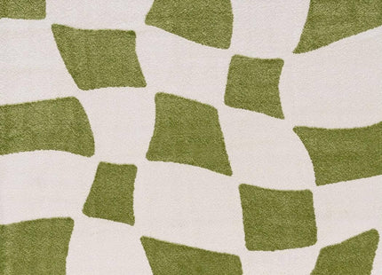 Joli Checkered Green & White Rug