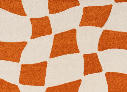 Joli Checkered Orange & White Rug