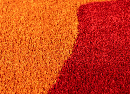 Joli Checkered Red & Orange Rug