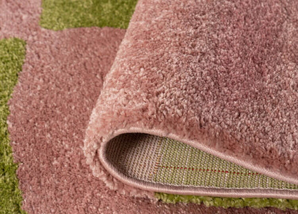 Joli Checkered Green & Pink Rug