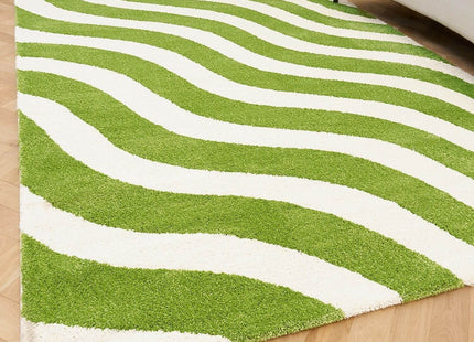 Joli Wave Green & White Rug