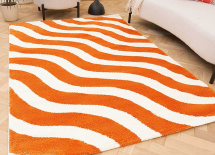 Joli Wave Orange & White Rug