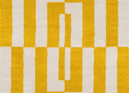 Joli Geometric Yellow & White Rug