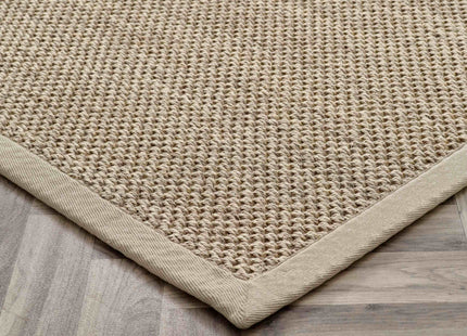 Bordered Light Beige Non-Slip Sisal Rug