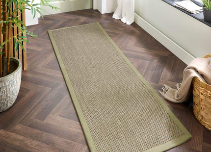 Bordered Sage Green Non-Slip Sisal Rug