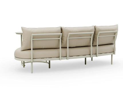 Kiki Beige 3-Seater Curved Garden Sofa and Coffee Table