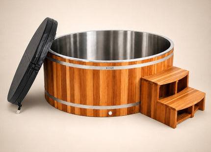KOVE Duo Oval Cedar Ice Bath – Reclined Cold Plunge - Two Person