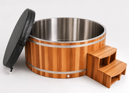 KOVE Duo Oval Cedar Ice Bath – Reclined Cold Plunge - Two Person