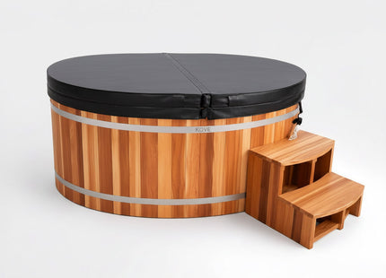 KOVE Duo Oval Cedar Ice Bath – Reclined Cold Plunge - Two Person