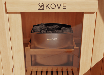 KOVE Outdoor Barrel Sauna – 1–2 Person Garden Sauna with 4.5kW Harvia Electric Heater