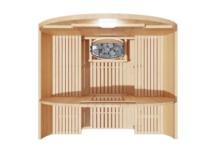 KOVE Outdoor Barrel Sauna – 1–2 Person Garden Sauna with 4.5kW Harvia Electric Heater