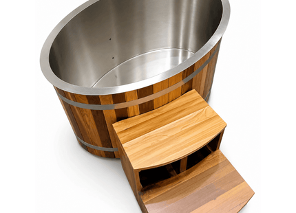 KOVE Oval Cedar Ice Bath – Reclined Cold Plunge