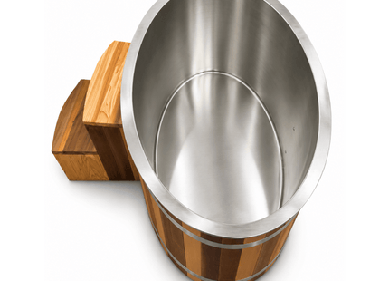 KOVE Oval Cedar Ice Bath – Reclined Cold Plunge
