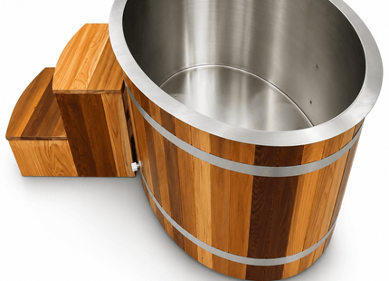 KOVE Oval Cedar Ice Bath – Reclined Cold Plunge