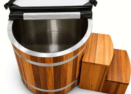 KOVE Oval Cedar Ice Bath – Reclined Cold Plunge