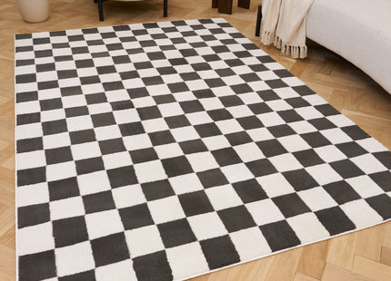 Loft Checkerboard Dark Grey Rug