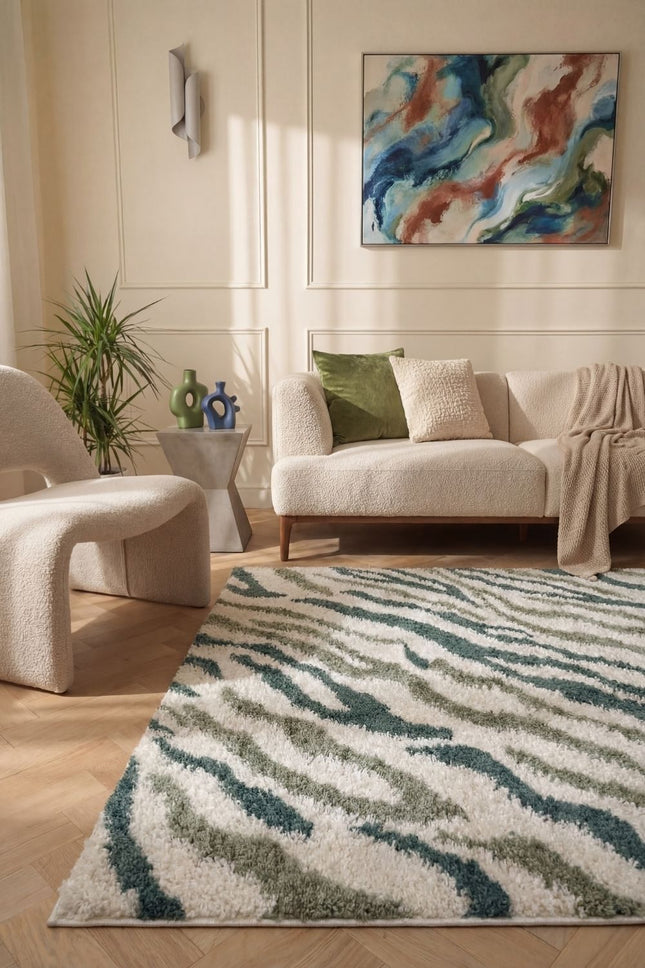 Moodi Shaggy Green Nyra Rug
