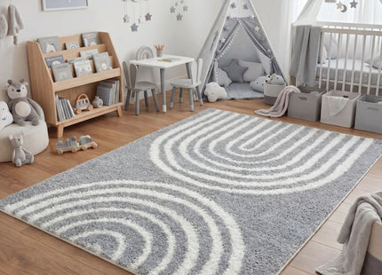 Moodi Shaggy Grey Echo Rug