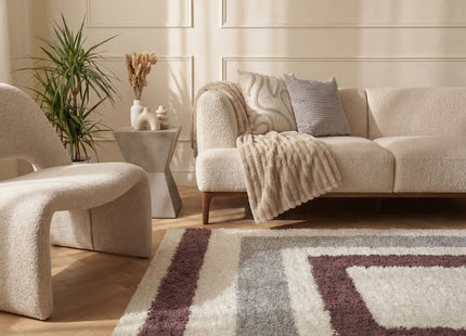 Moodi Shaggy Grey/Purple Contour Rug