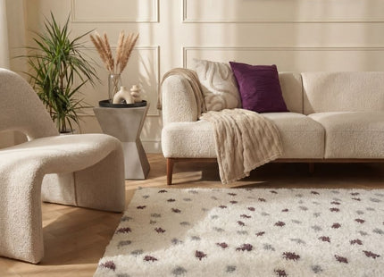 Moodi Shaggy Grey/Purple Plumetis Rug