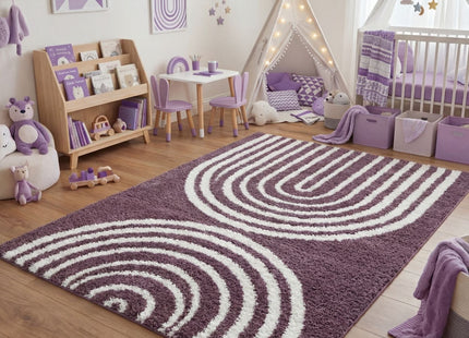 Moodi Shaggy Purple Velvetine Rug
