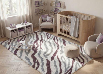 Moodi Shaggy Grey/Purple Mauvine Rug