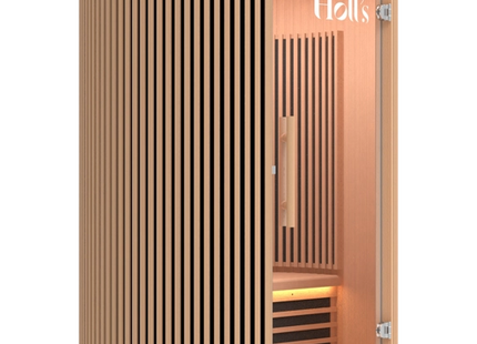 Holl's Moon 2 Infrared Sauna – 2 Person Round Full Spectrum Quartz – Natural Wood