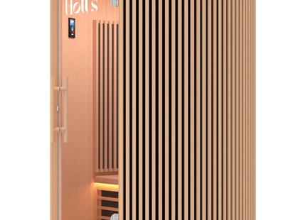 Holl's Moon 2 Infrared Sauna – 2 Person Round Full Spectrum Quartz – Natural Wood