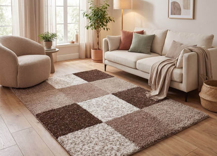 Myshaggy Geometric Brown Rug