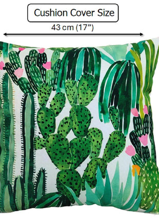 OLIVIA ROCCO Cactus Outdoor Waterproof Cushion Covers 43 x 43 cm Garden Patio for Sofa and Bedroom Styling