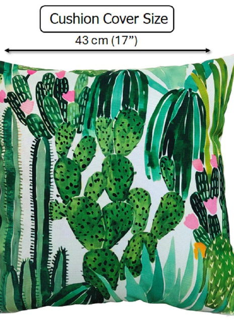 OLIVIA ROCCO Cactus Outdoor Waterproof Cushion Covers 43 x 43 cm Garden Patio for Sofa and Bedroom Styling