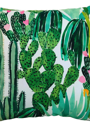 OLIVIA ROCCO Cactus Outdoor Waterproof Cushion Covers 43 x 43 cm Garden Patio for Sofa and Bedroom Styling