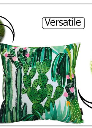 OLIVIA ROCCO Cactus Outdoor Waterproof Cushion Covers 43 x 43 cm Garden Patio for Sofa and Bedroom Styling