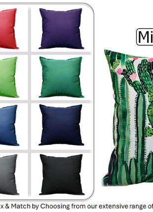 OLIVIA ROCCO Cactus Outdoor Waterproof Cushion Covers 43 x 43 cm Garden Patio for Sofa and Bedroom Styling