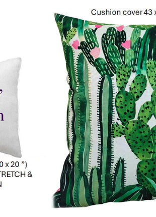 OLIVIA ROCCO Cactus Outdoor Waterproof Cushion Covers 43 x 43 cm Garden Patio for Sofa and Bedroom Styling