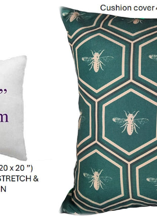 OLIVIA ROCCO Emerald Bees Waterproof Cushion Covers 43 x 43 cm Reversible Breathable
