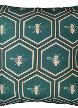OLIVIA ROCCO Emerald Bees Waterproof Cushion Covers 43 x 43 cm Reversible Breathable