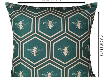 OLIVIA ROCCO Emerald Bees Waterproof Cushion Covers 43 x 43 cm Reversible Breathable