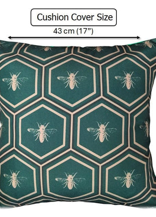 OLIVIA ROCCO Emerald Bees Waterproof Cushion Covers 43 x 43 cm Reversible Breathable