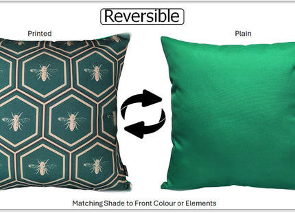 OLIVIA ROCCO Emerald Bees Waterproof Cushion Covers 43 x 43 cm Reversible Breathable