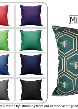 OLIVIA ROCCO Emerald Bees Waterproof Cushion Covers 43 x 43 cm Reversible Breathable